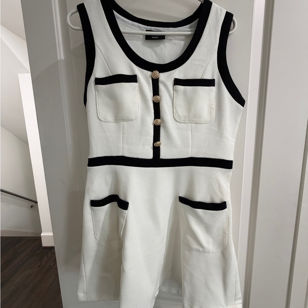 Vici Cream Knit Mini Dress with Black Trim - Picture 7 of 7